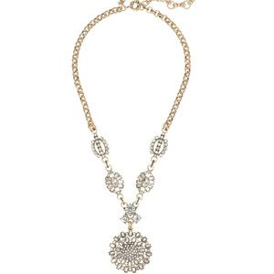 J. Crew Crystal Radial Medallion Necklace